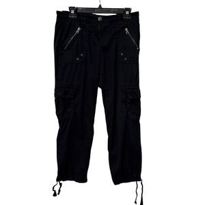 New York & Company 8 Pocket Mid Rise Ankle Cargo Pants Utility Black‎ Size 4